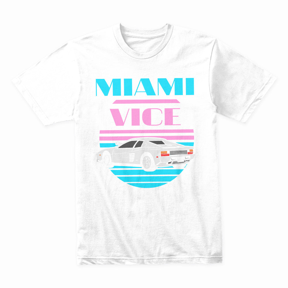 Miami Vice Retro 80s T-Shirt – Classic Supercar & Neon Aesthetic