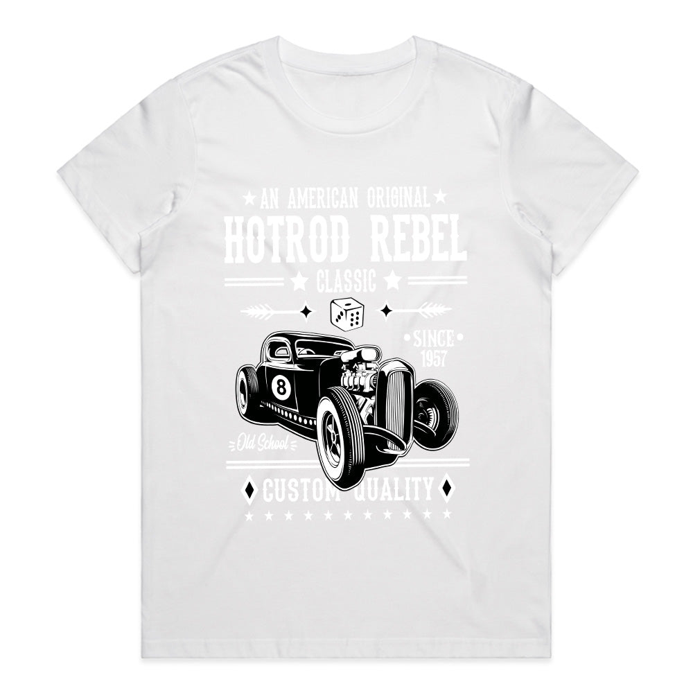 Hotrod Rebel 1957 T-Shirt – Vintage Classic Car Old School Custom Quality Tee