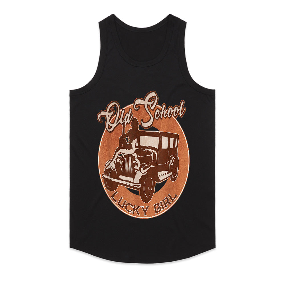 Old School Lucky Girl Hot Rod T-Shirt – Vintage Classic Car Lover’s Tee