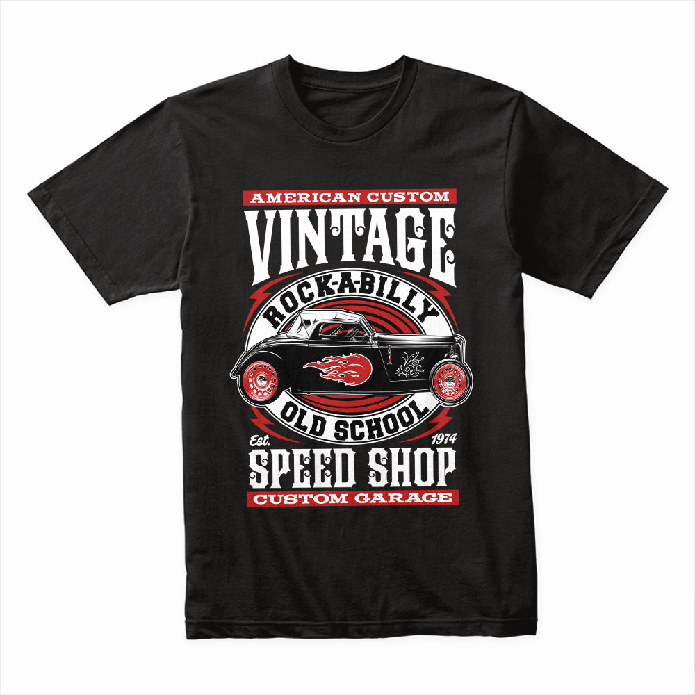 Vintage Rockabilly Speed Shop T-Shirt – Old School Hot Rod Custom Garage Tee