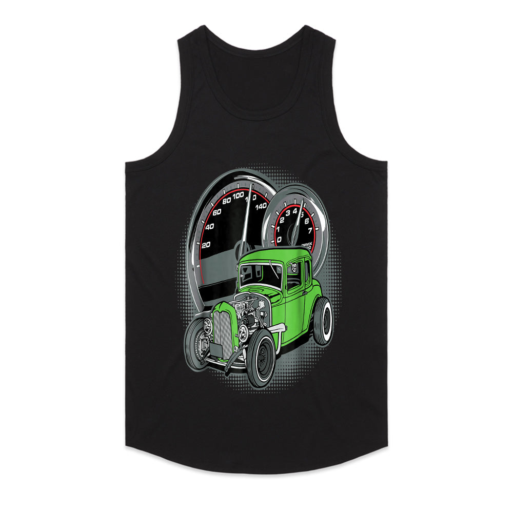 Rat Rod Speed Demon T-Shirt – Bright Green Vintage Hot Rod Coupe Tee