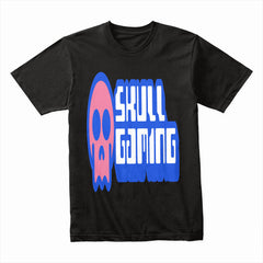 Skull Gaming – Neon Retro Gamer Graphic Tee"