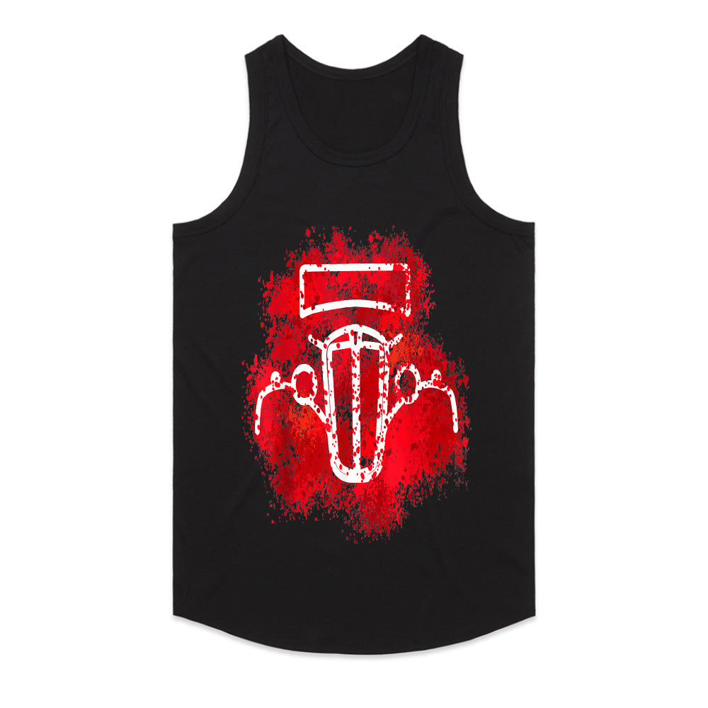 Red Splatter Vintage Hot Rod Outline T-Shirt – Classic Car Enthusiast Tee