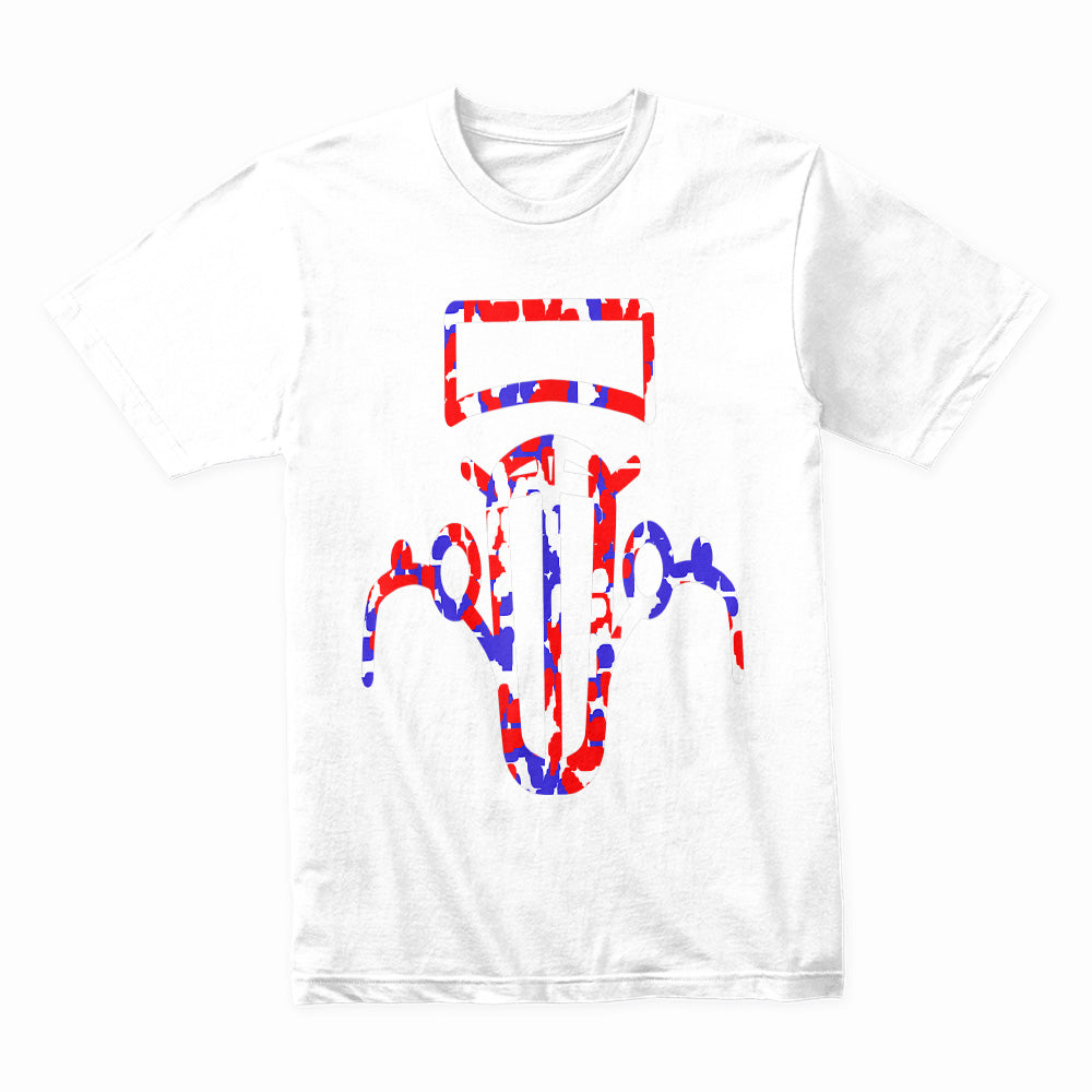 🇺🇸 Red, White & Blue Vintage Hot Rod Outline T-Shirt – Patriotic Classic Car Tee
