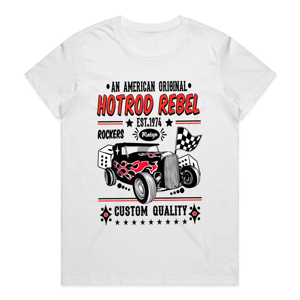 Hotrod Rebel 1974 T-Shirt – Vintage Rockabilly Classic Car Custom Quality Tee