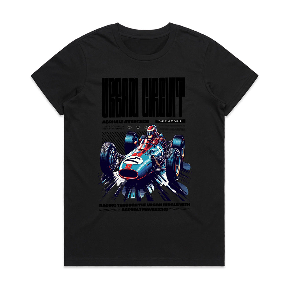 Urban Circuit Vintage Racer Graphic Tee – High-Speed Retro Racing Style