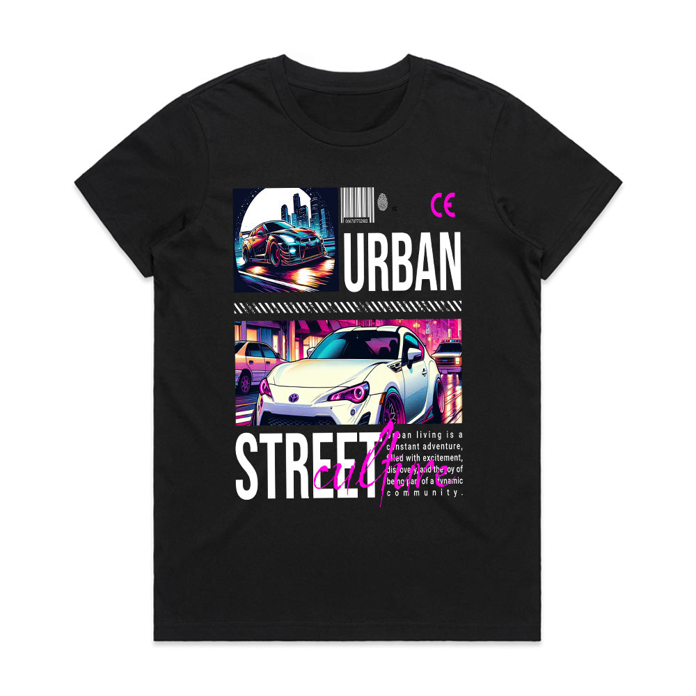 Urban Street Culture JDM Graphic Tee – Neon Night Racing Aesthetic
