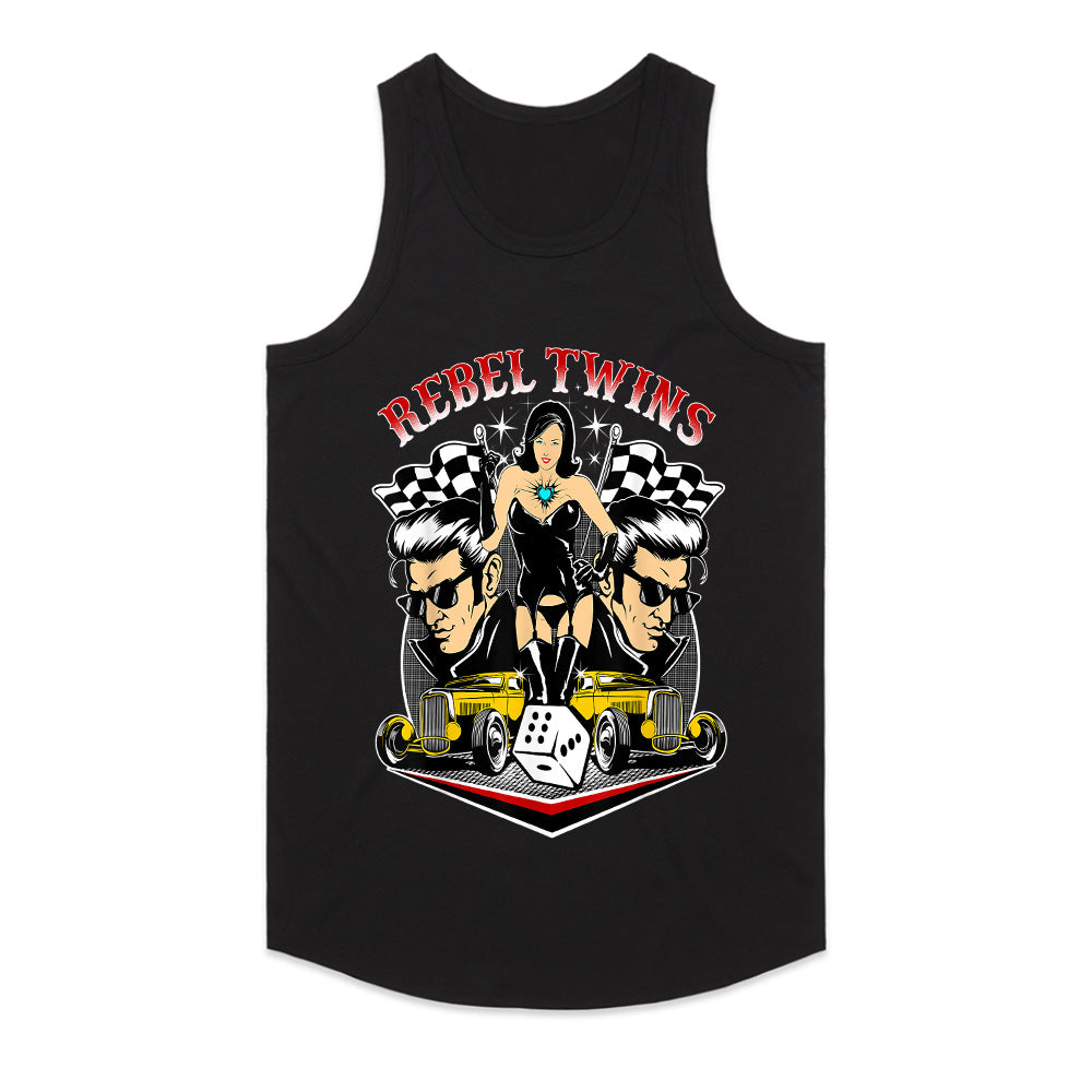 Rebel Twins Rockabilly Hot Rod T-Shirt – Vintage Pinup Car Enthusiast Tee