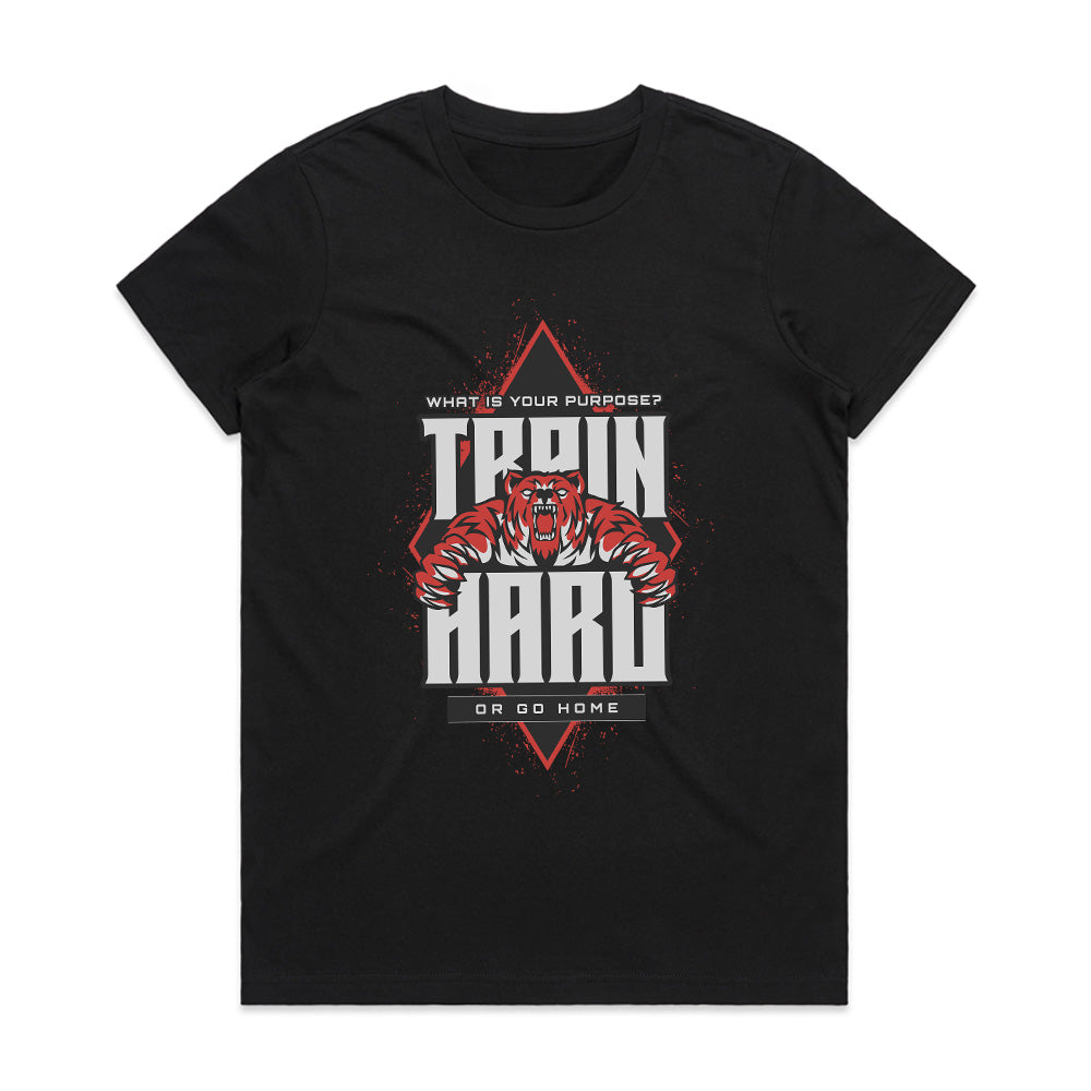 Train Hard or Go Home Gym Tee – Fierce Fitness & Workout Motivation Shirt