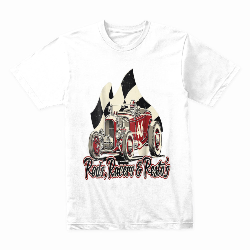 Rods, Racers & Resto’s T-Shirt – Vintage Hot Rod Racing Classic Car Tee