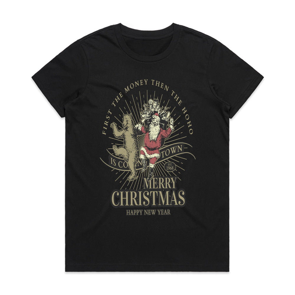 Santa’s Money Dance Christmas Tee – Funny Holiday Party Shirt