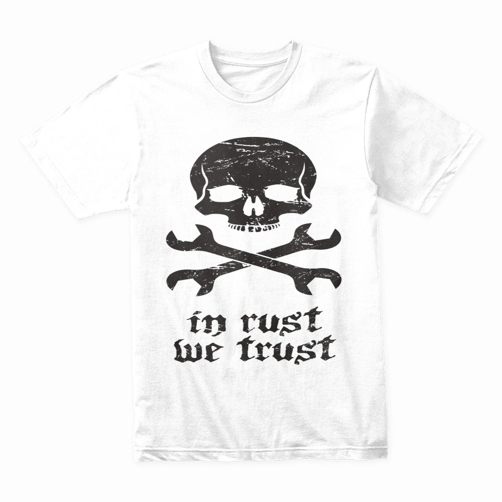 In Rust We Trust" Skull & Wrenches Mechanic T-Shirt