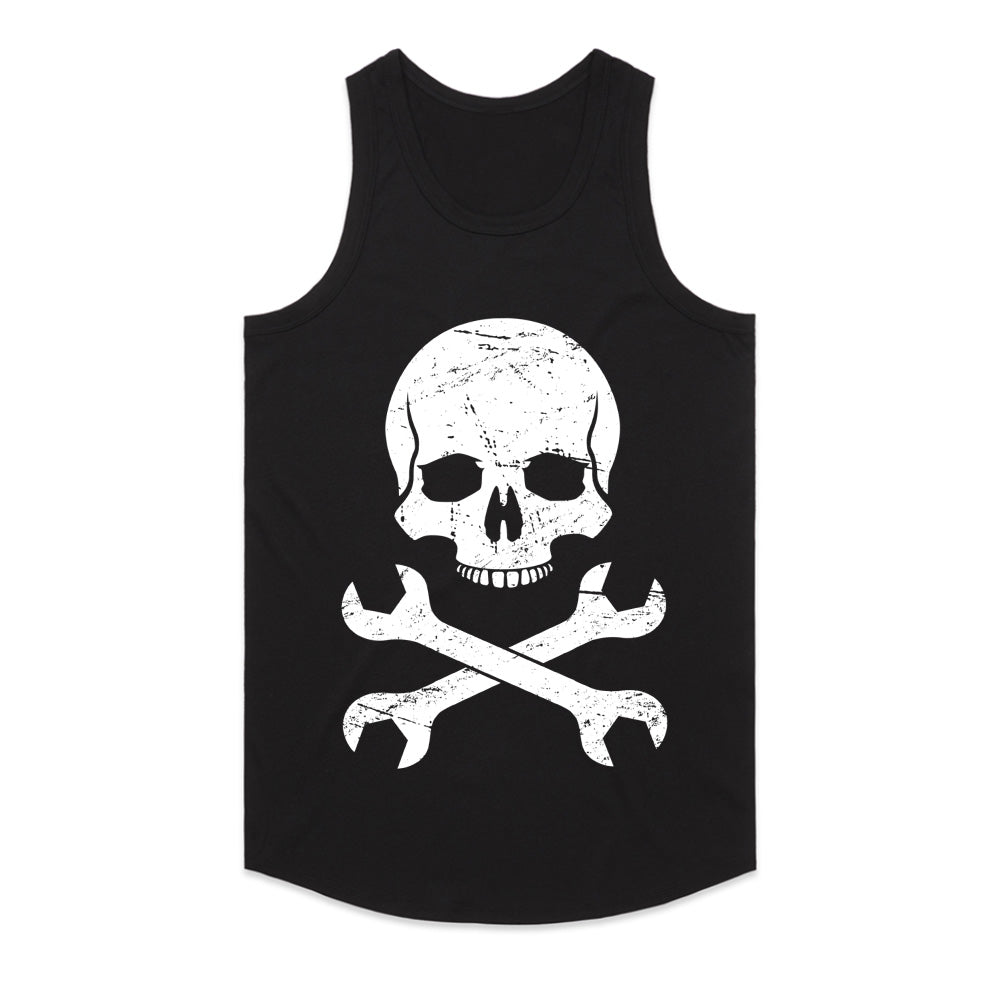 Skull & Crossed Wrenches T-Shirt – Vintage Mechanic & Rat Rod Enthusiast Tee