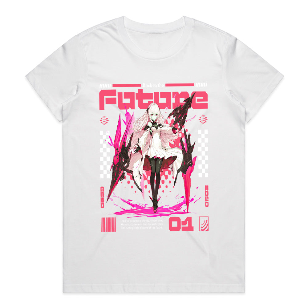 Future Cyber Valkyrie – Neon Sci-Fi Anime Tee