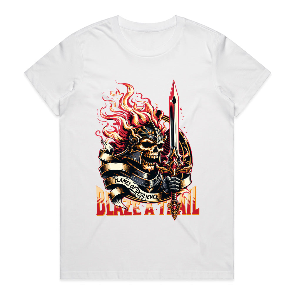 Blaze A Trail – Flames of Resilience Warrior Tee