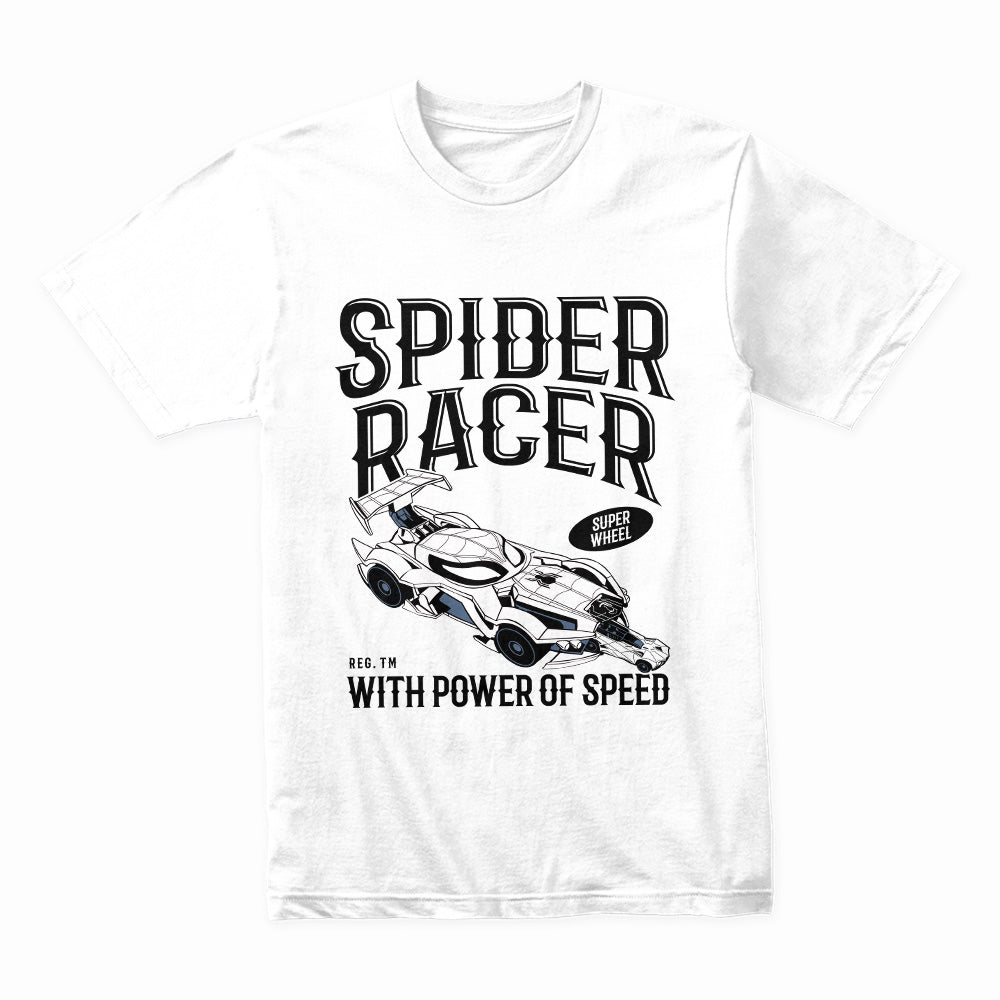 Spider Racer T-Shirt – High-Speed Web-Slinging Action!