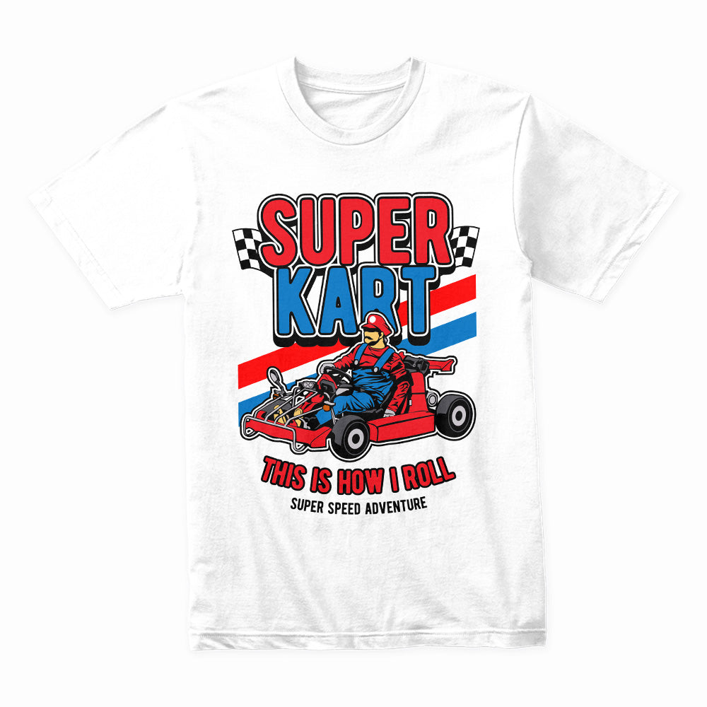 Super Kart Racing T-Shirt – Retro Gamer & Go-Kart Enthusiast Tee!