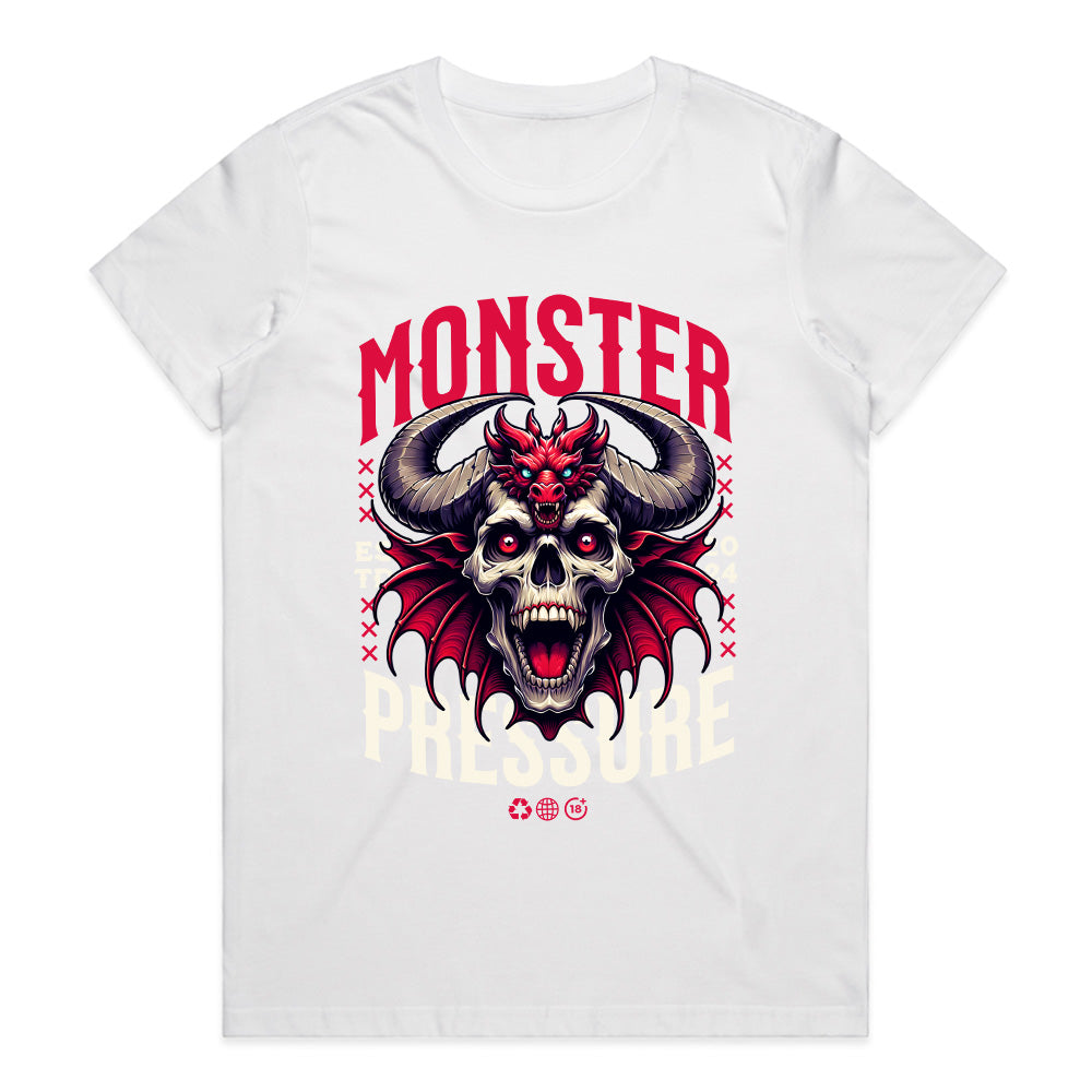 Monster Pressure T-Shirt – Dark Gothic Skull & Demon Aesthetic