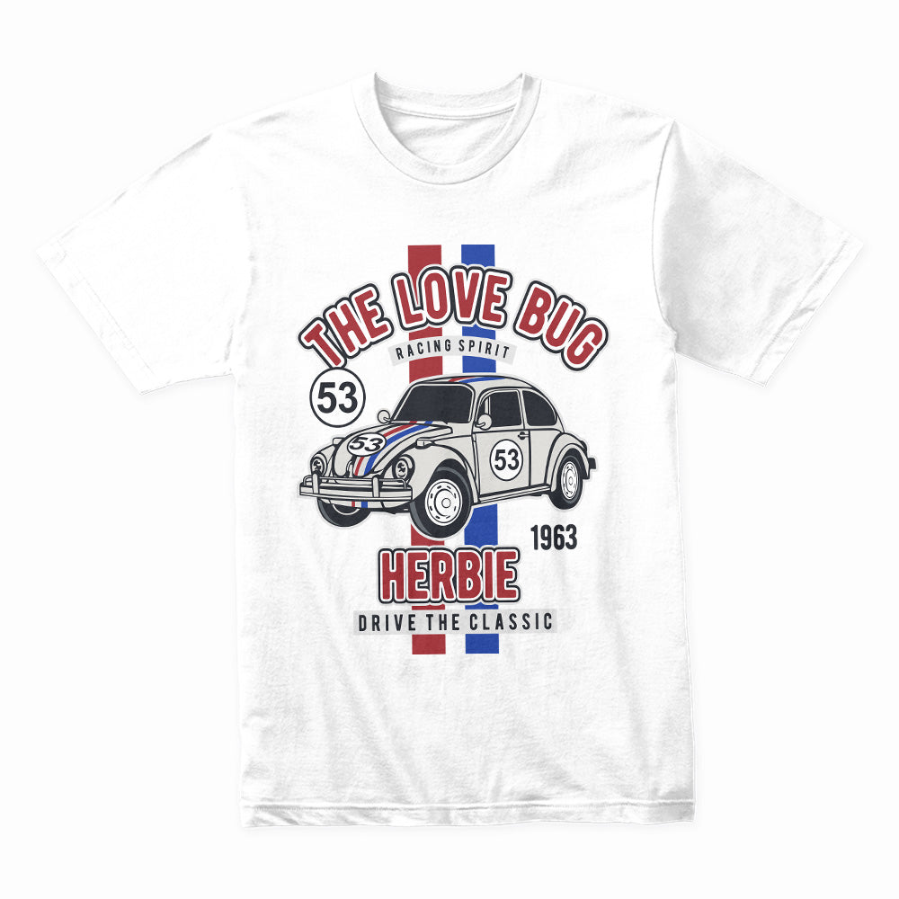 The Love Bug Herbie Racing T-Shirt – Classic VW Beetle Fan Tee!