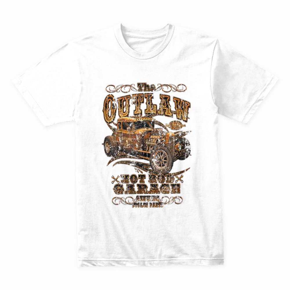 The Outlaw Hot Rod Garage Vintage T-Shirt – Ride with Rebel Style!