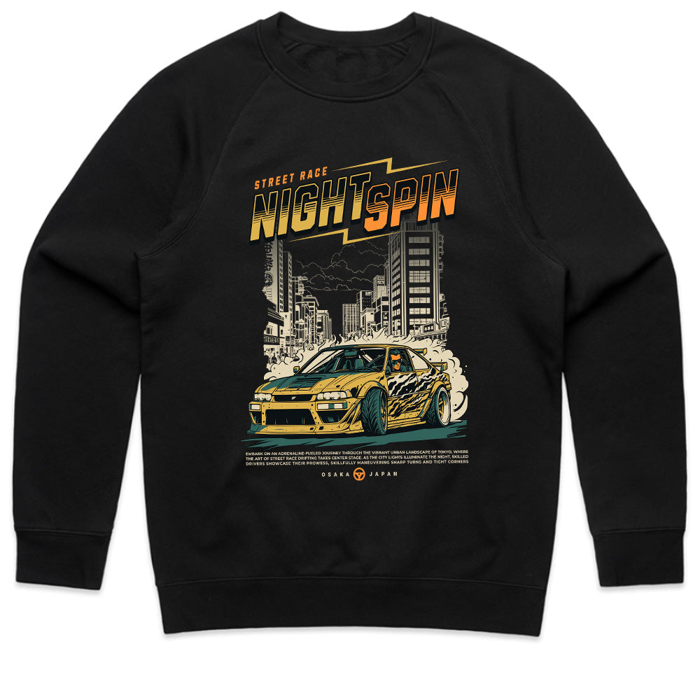 Night Spin Street Racing Graphic Tee – Osaka Drift Edition