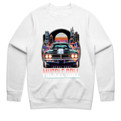 Muscle Roll – Retro Neon Muscle Car Graphic Tee