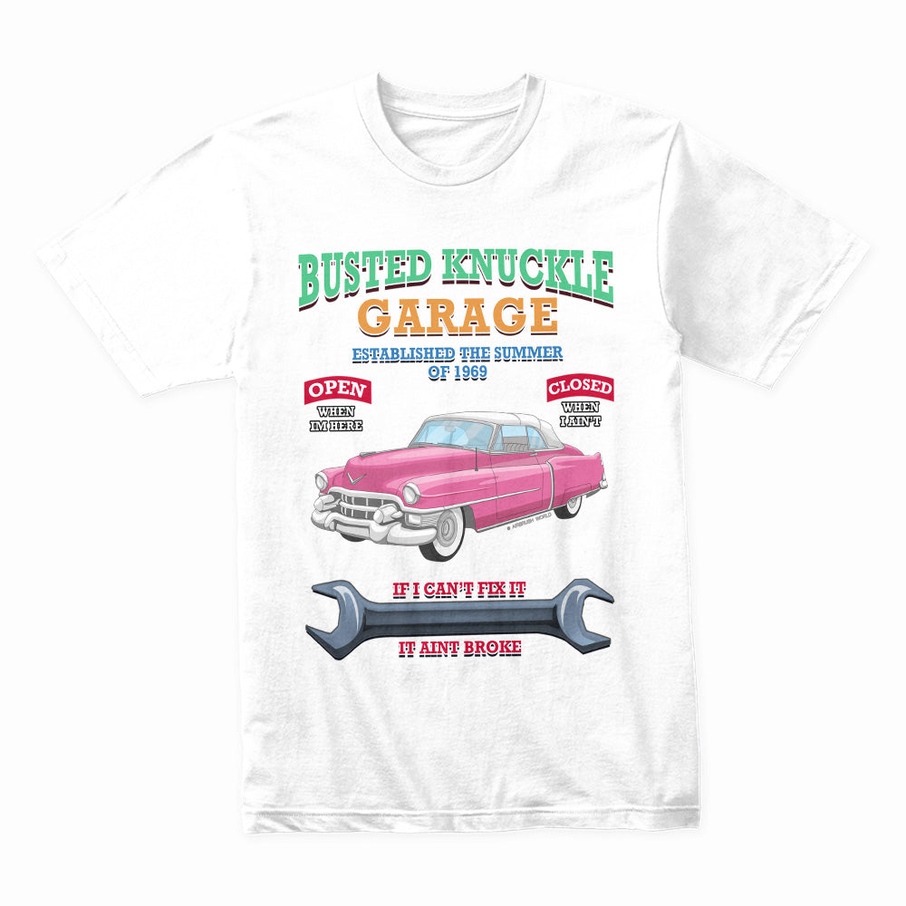 Busted Knuckle Garage Classic Car T-Shirt – Vintage Auto Shop Tee for Mechanics & Car Lovers!