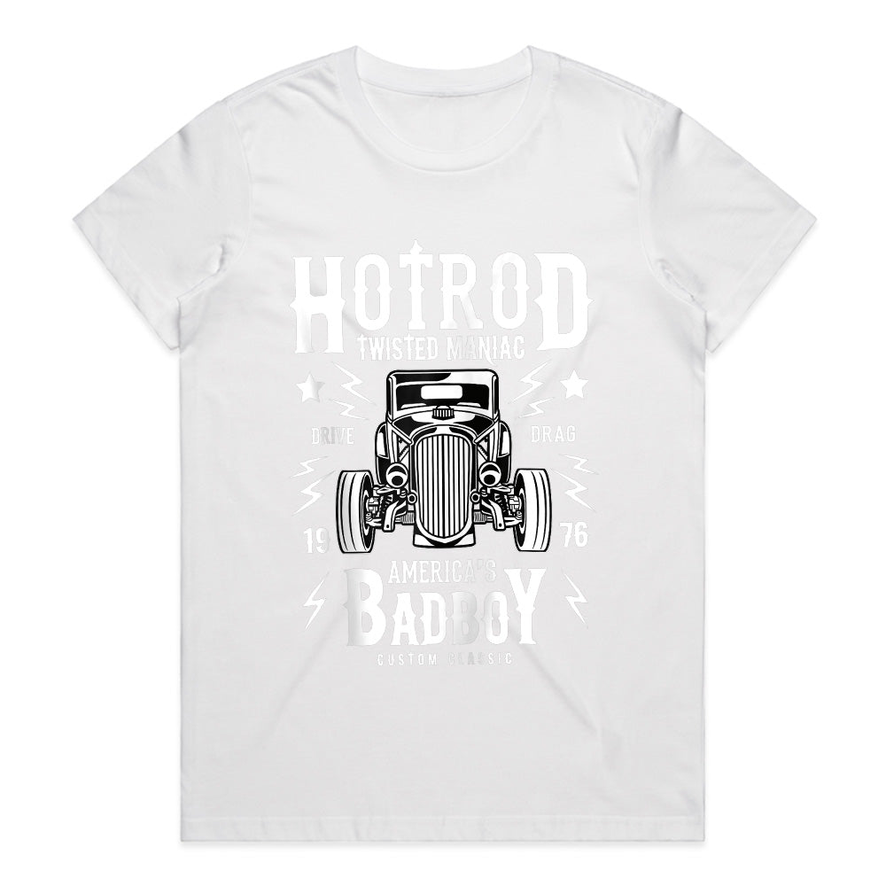 Hotrod Twisted Maniac T-Shirt – America’s Bad Boy 1976 Custom Classic Drag Racing Tee