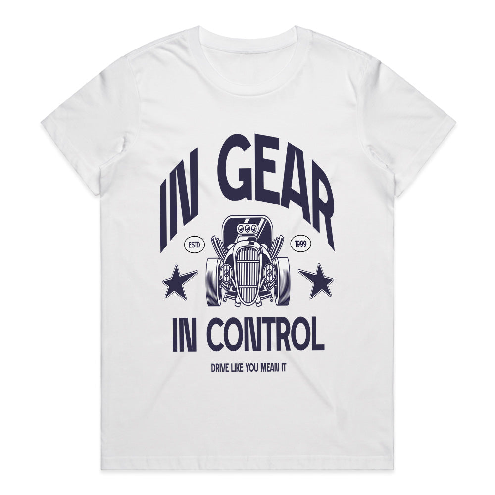 In Gear, In Control – Vintage Hot Rod Driver Tee