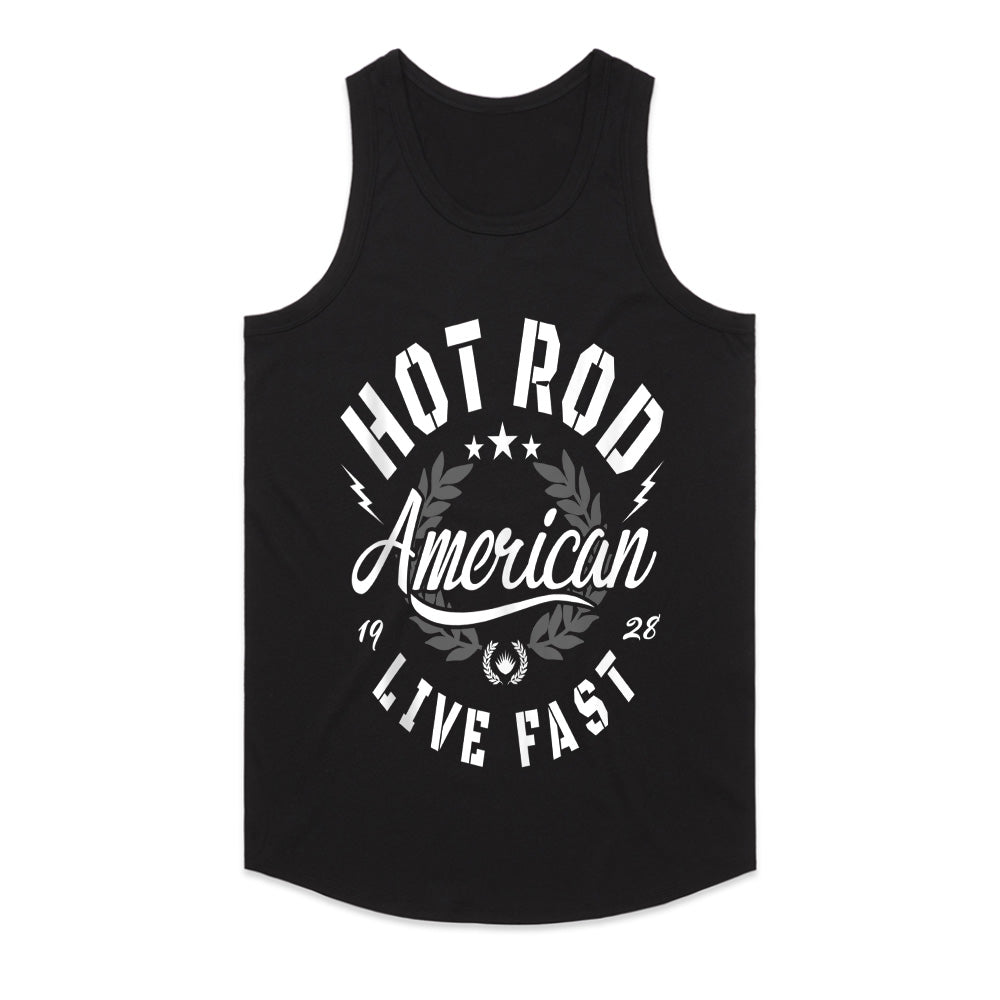 Hot Rod American – Live Fast Vintage Racing Tee
