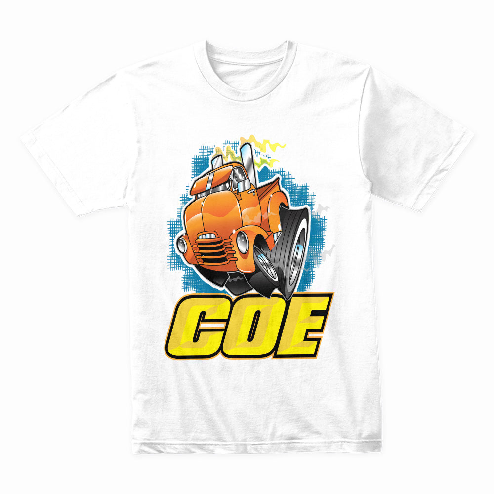 COE Vintage Hot Rod Truck – Cartoon Classic Big Rig Tee