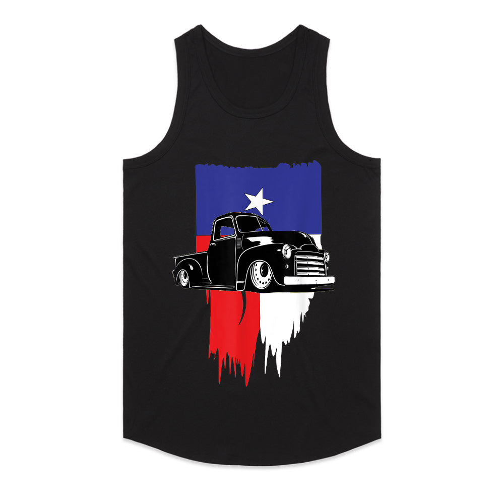Texas Pride Vintage Truck T-Shirt – Classic Hot Rod & Lone Star Flag Design