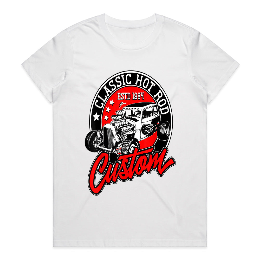 Classic Hot Rod Custom T-Shirt – Vintage 1984 Retro Speed & Muscle Car Tee