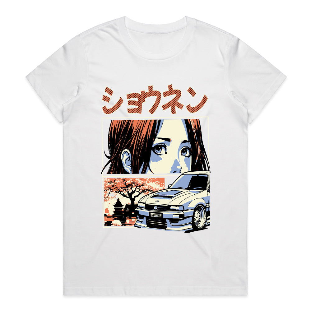 Shōnen Retro Aesthetic Streetwear T-Shirt – Anime & JDM Car Design