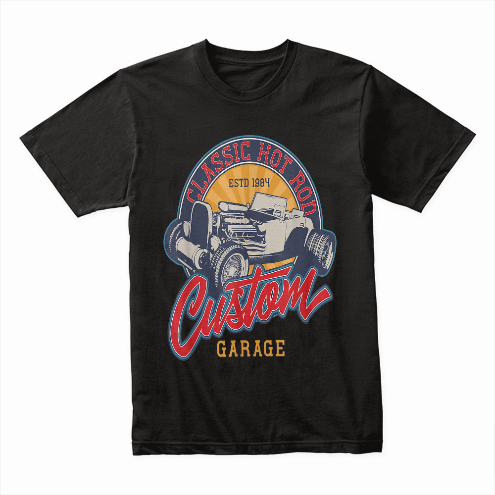 Classic Hot Rod Custom Garage T-Shirt – Vintage 1984 Retro Car Enthusiast Tee