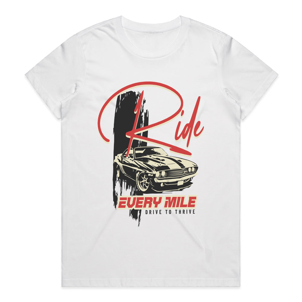 Ride Every Mile – Classic Muscle Car Lifestyle Tee
