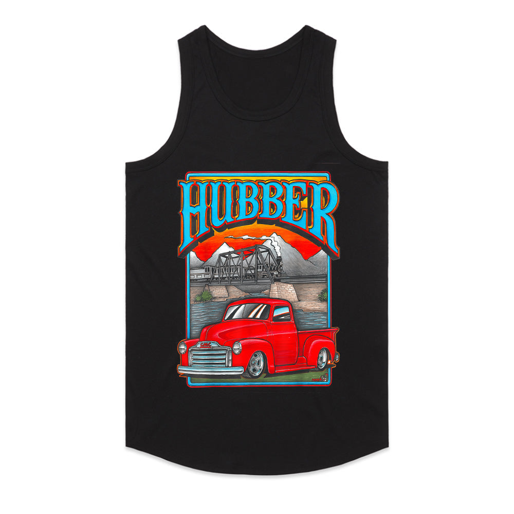 Vintage "Hubber" Hot Rod Truck T-Shirt – Classic GMC Pickup & Train Scene