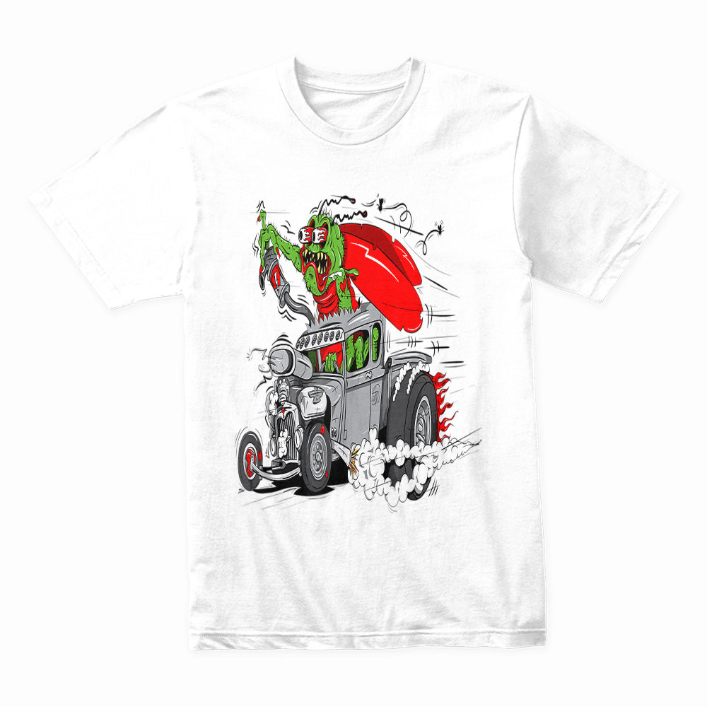 Vintage Rat Rod Racing T-Shirt – Wild Hot Rod Monster Car Show Illustration