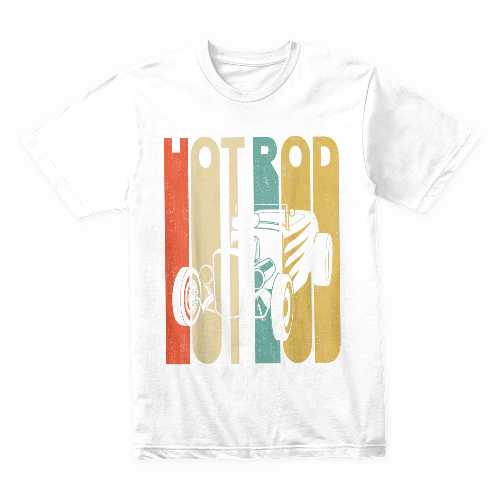 Vintage Retro Hot Rod Silhouette T-Shirt – Classic Car Design with Bold Colors