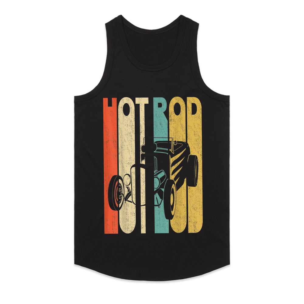Vintage Retro Hot Rod Silhouette T-Shirt – Classic Car Design with Bold Colors