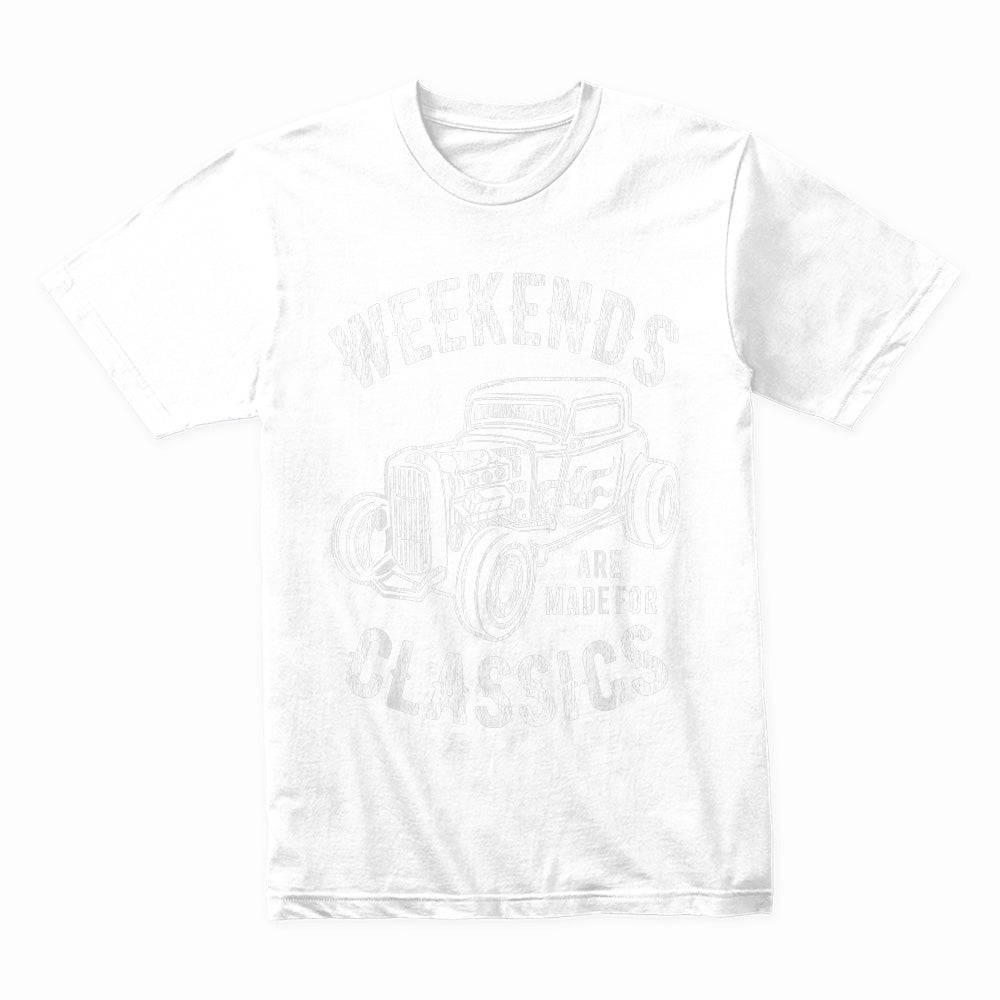 "Weekends Are Made for Classics" Vintage Hot Rod T-Shirt – Classic Car Lovers Tee