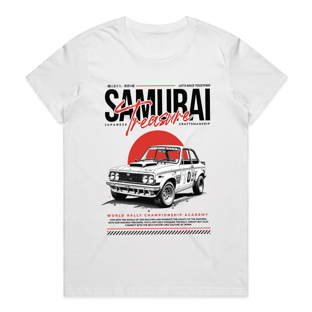 Samurai Treasure – Classic Japanese Rally Legend Tee