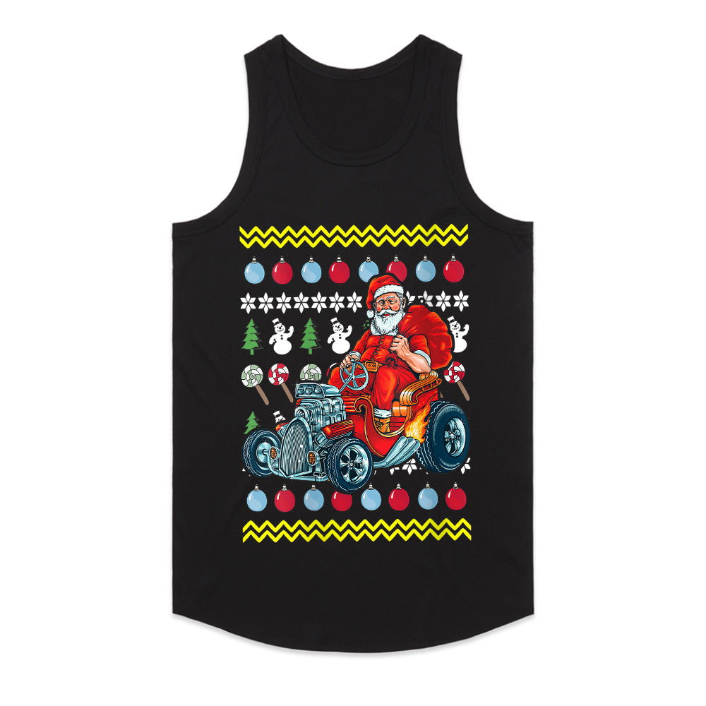 Santa’s Hot Rod Ugly Christmas Sweatshirt" – Vintage Holiday Car Enthusiast Gift