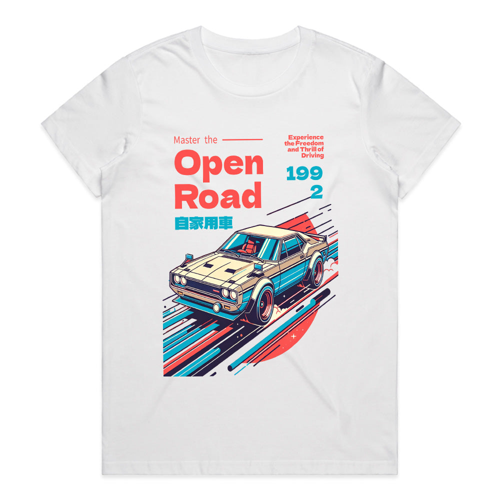 OPEN ROAD T-Shirt – Retro JDM Skyline Speed Legend