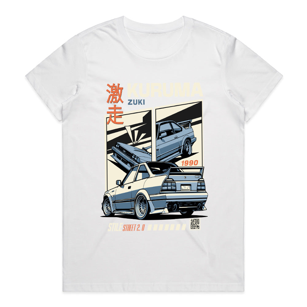KURUMA ZUKI T-Shirt – Retro ‘90s JDM Street Racing Icon