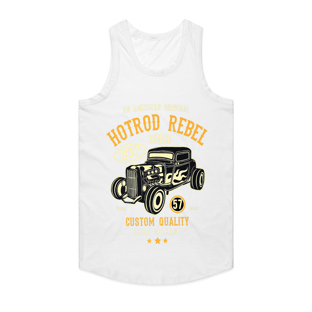 1957 Hot Rod Rebel Vintage T-Shirt – Classic Muscle Car Enthusiast Tee