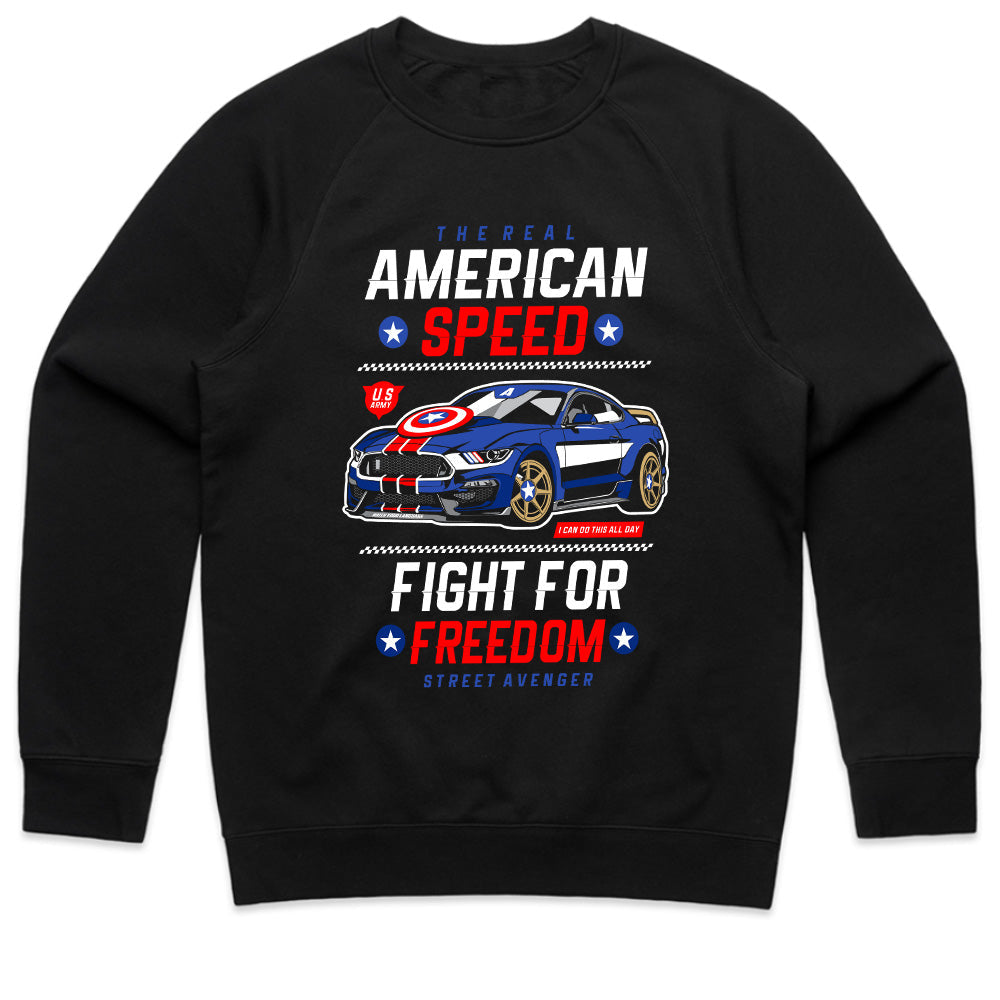 American Speed T-Shirt – Patriotic Muscle Car Racing Tee