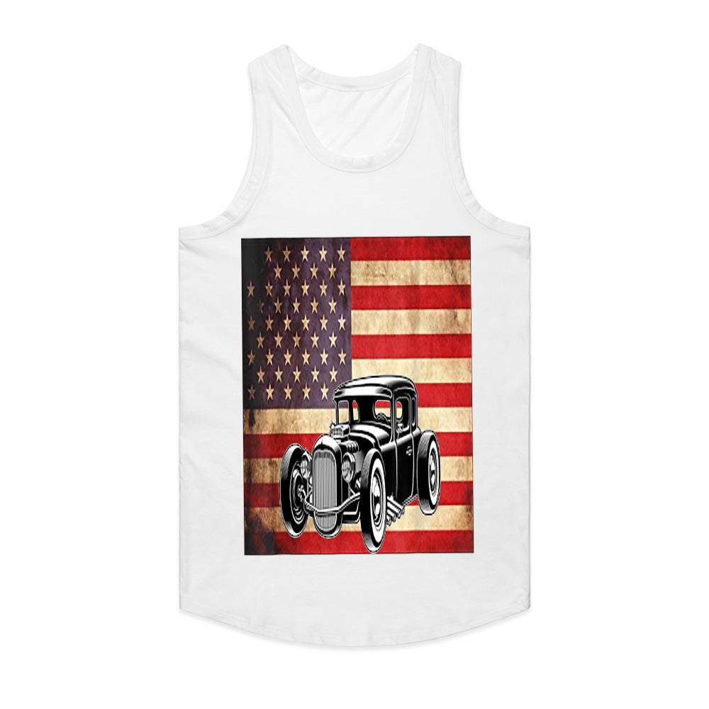 American Flag Hot Rod T-Shirt – Vintage Classic Car Enthusiast Tee