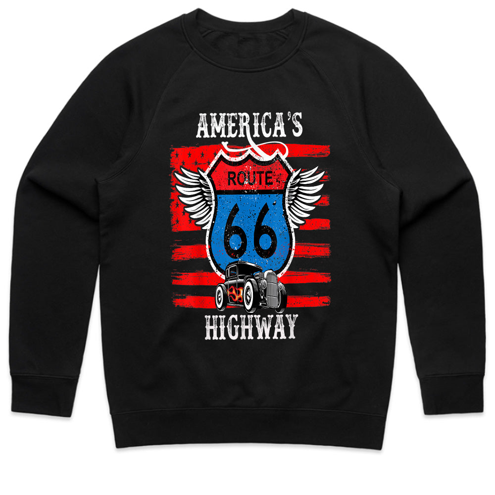 America’s Highway Route 66 Hot Rod T-Shirt – Vintage Retro Car Tee