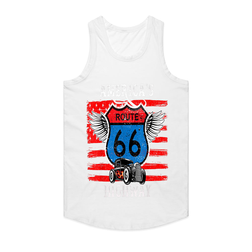 America’s Highway Route 66 Hot Rod T-Shirt – Vintage Retro Car Tee